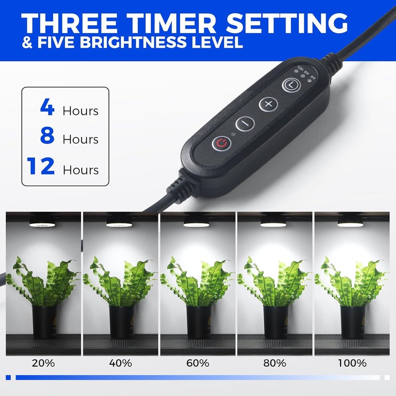 Barrina Orbgrow OG09 Puck Grow Light, 5000K 36W(4 x 9W, 540 Watt Equiv), Full Spectrum Plant Light for Indoor Plants, Magnetic & Linkable with Timer, 5 Levels Dimmable for Plant Shelf, 4 Packs, Black - Image 4